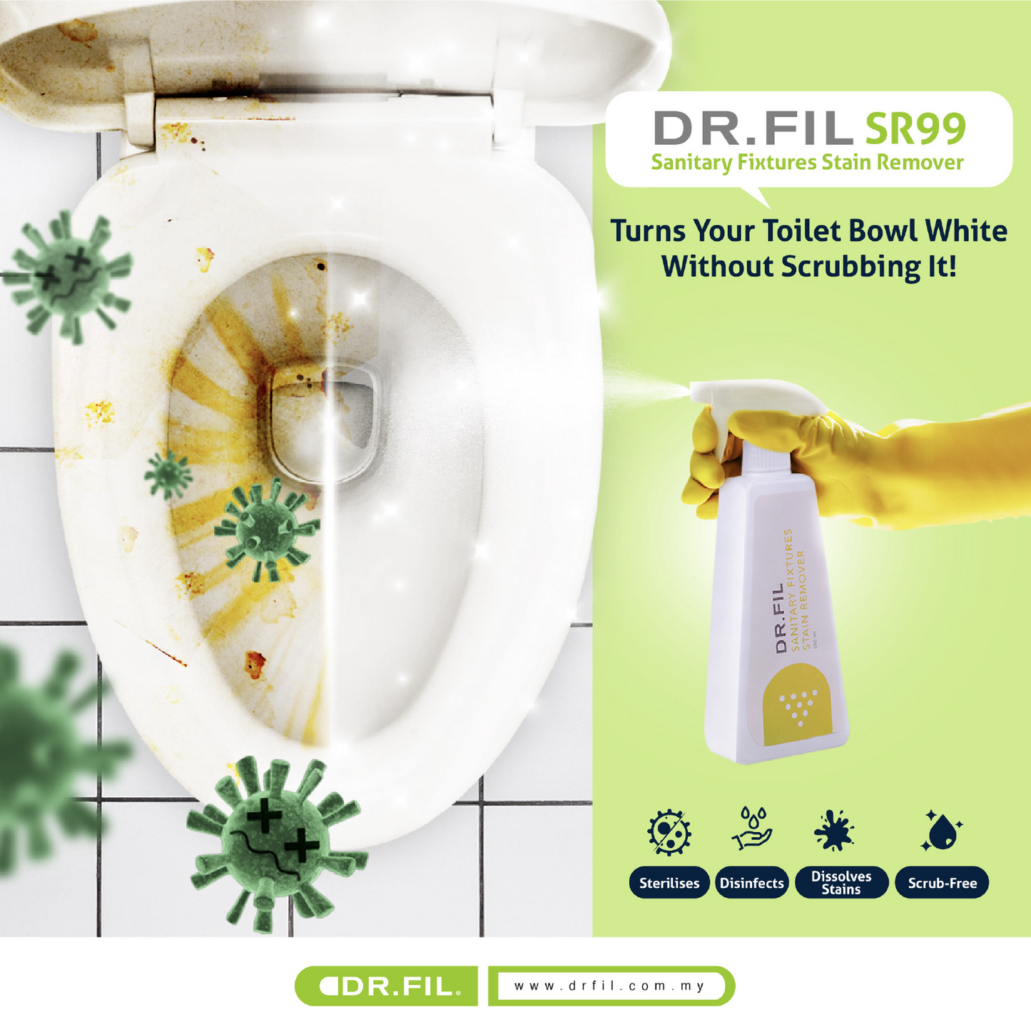 DR.FIL SR99 SPRAY (Stain Remover For Toilet Bowl)